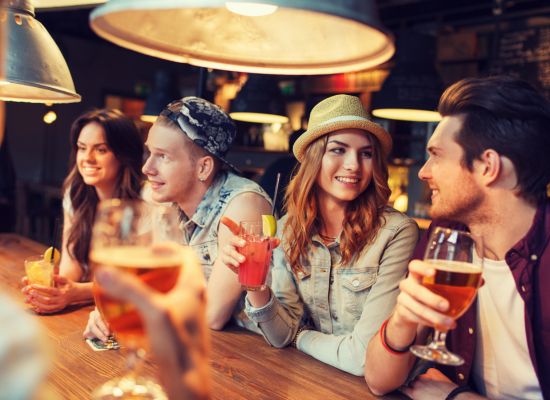 Customers enjoying hospitality together