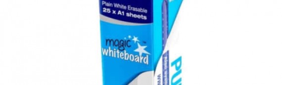 A1 Plain White Magic Whiteboard ™ – 25 sheet roll