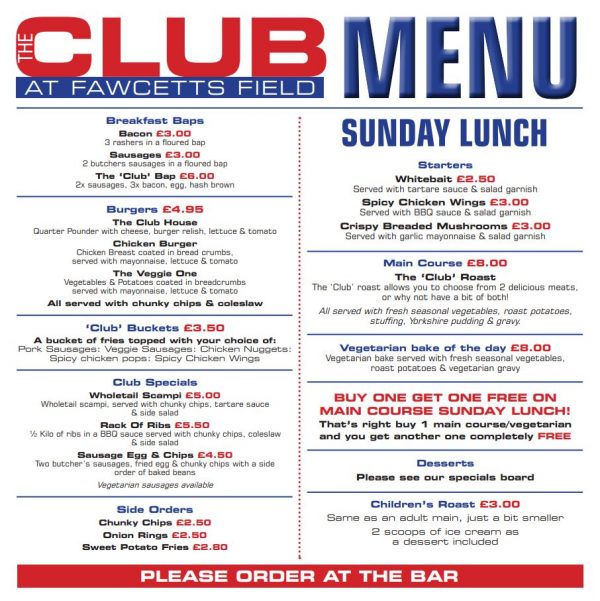 'The Club' at Fawcetts Field Bar and Restaurant, New Milton Hampshire