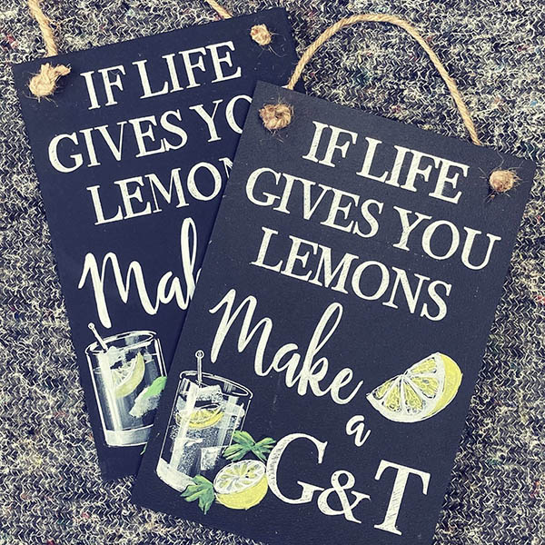 Hand-painted kitchen hanging signs