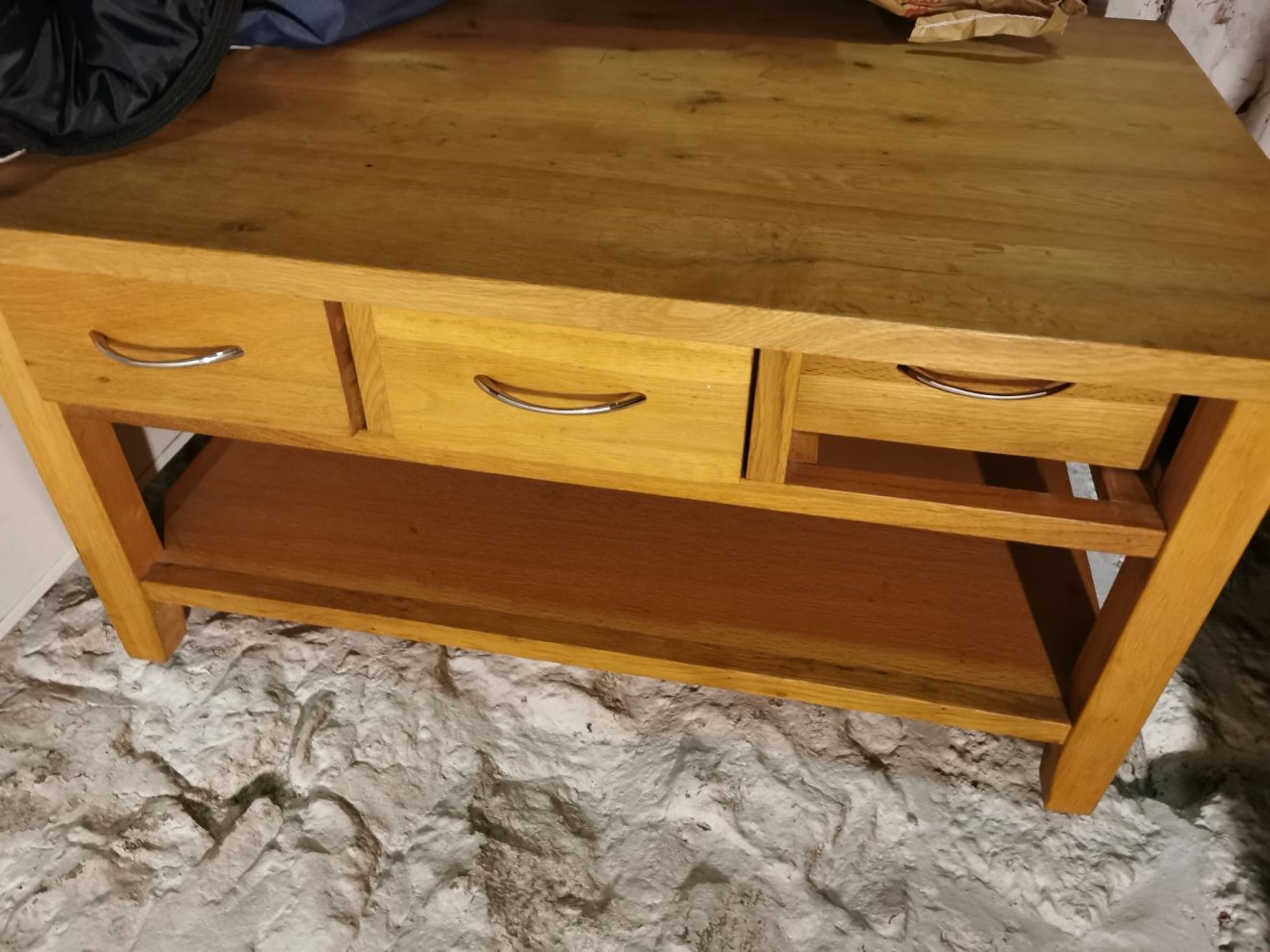 Oak 3 Draw Coffee Table