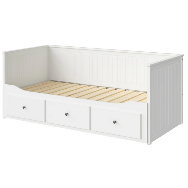 HEMNES Day-bed frame with 3 drawers, white, 80x200 cm