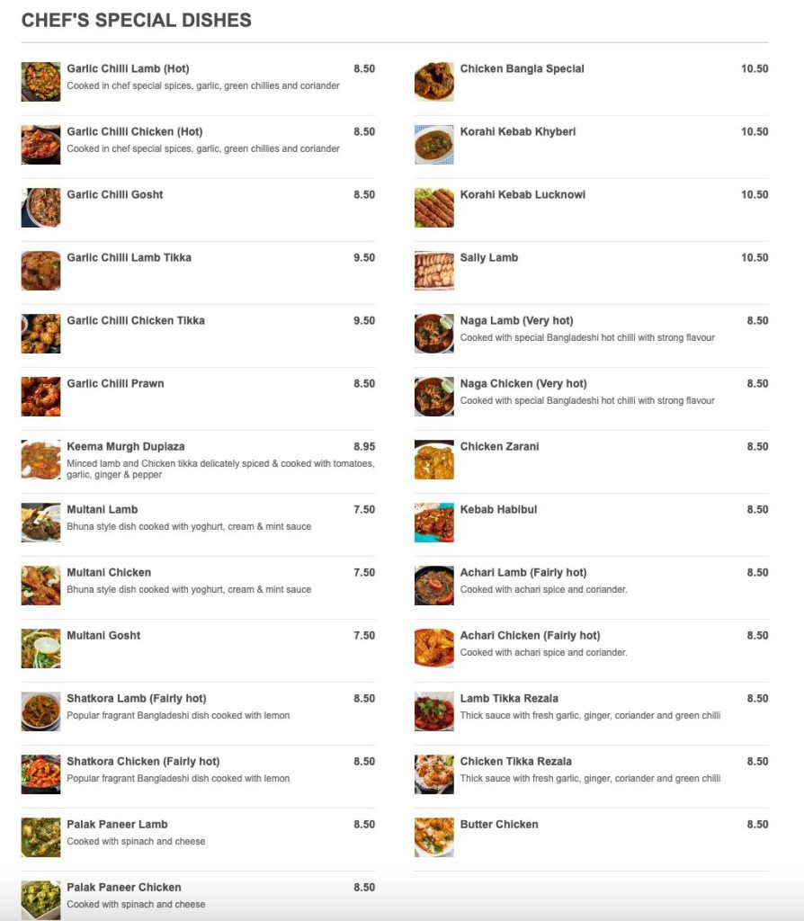 DELICIOUS INDIAN QUISINE - CHECK OUT THIS TAKEAWAY MENU!