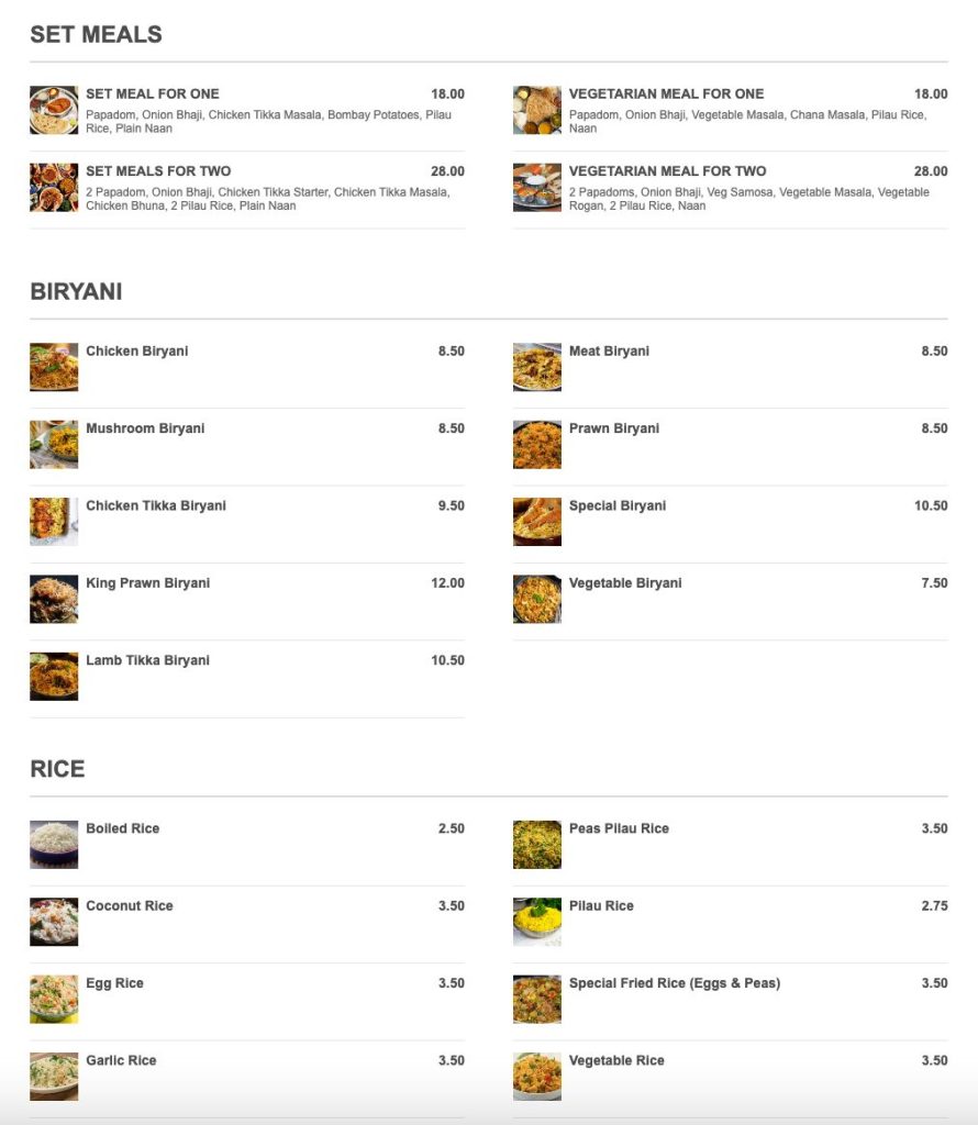 DELICIOUS INDIAN QUISINE - CHECK OUT THIS TAKEAWAY MENU!