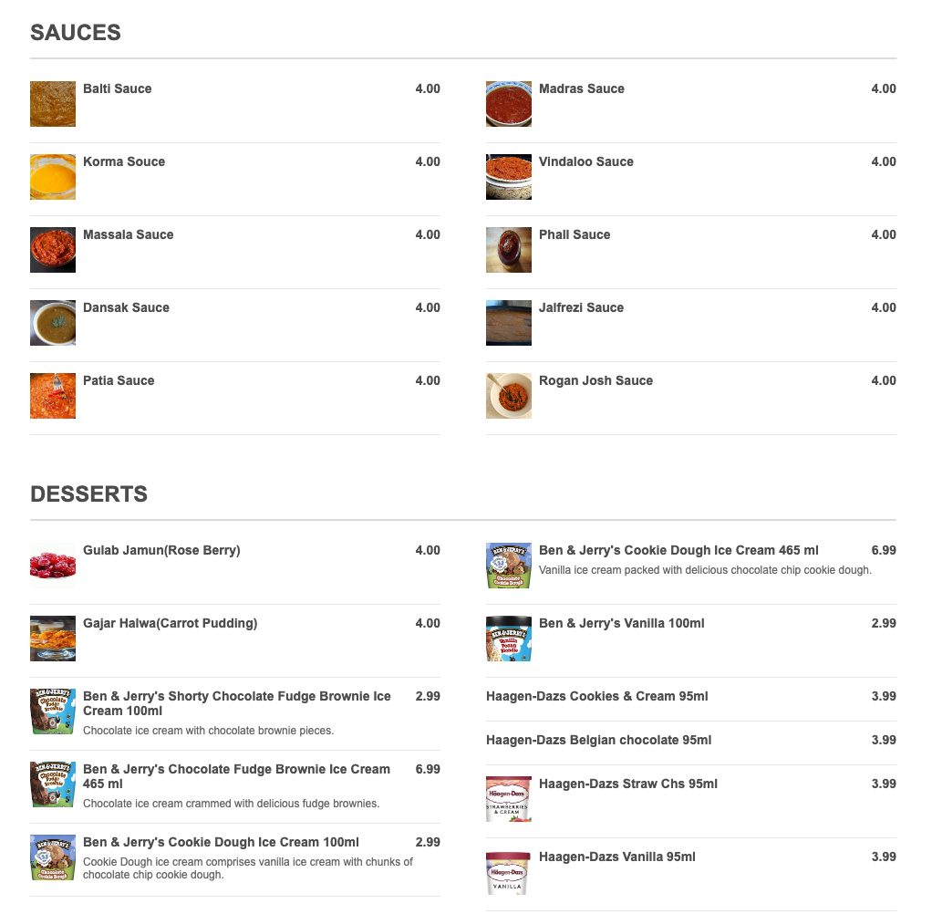 DELICIOUS INDIAN QUISINE - CHECK OUT THIS TAKEAWAY MENU!